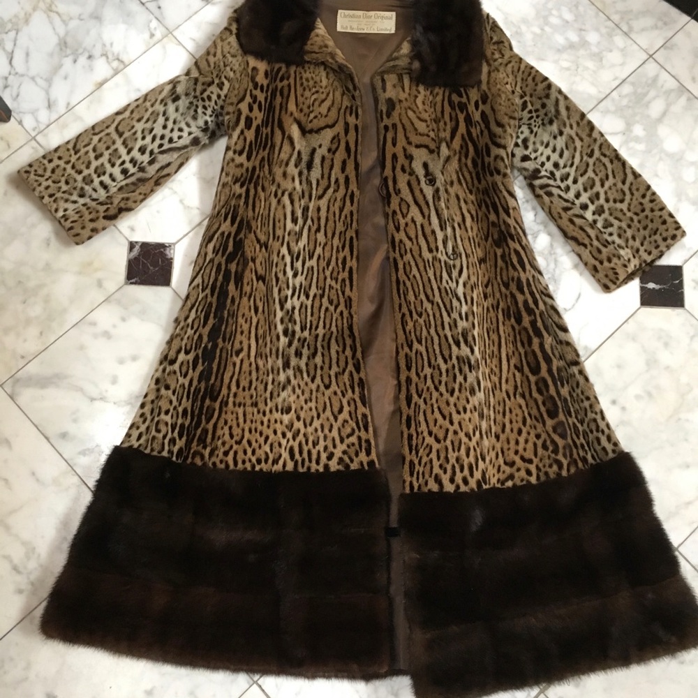 Christian Dior Ocelot with Mink Trim Fur Coat - Picture 1 of 8